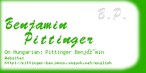 benjamin pittinger business card